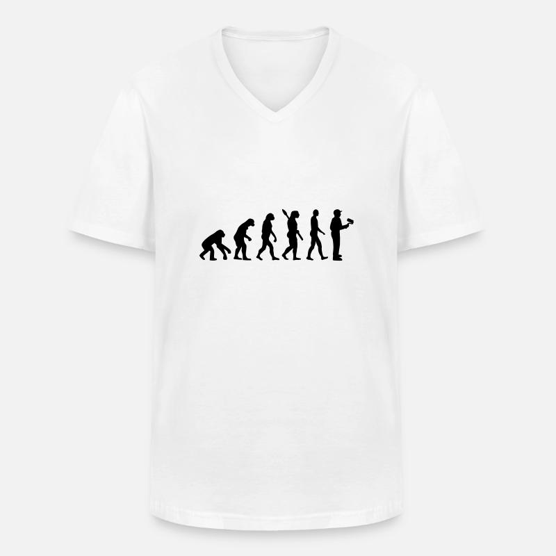 Maler Evolution - Männer-T-Shirt mit V-Ausschnitt - Weiß