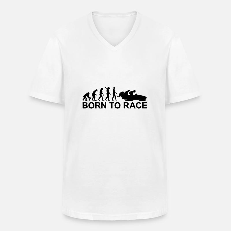 Evolution Bobsleigh - Men's V-Neck T-Shirt - white