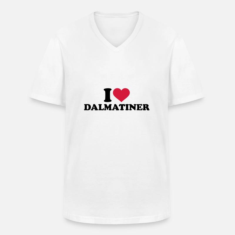 Dalmatiner - Männer-T-Shirt mit V-Ausschnitt - Weiß