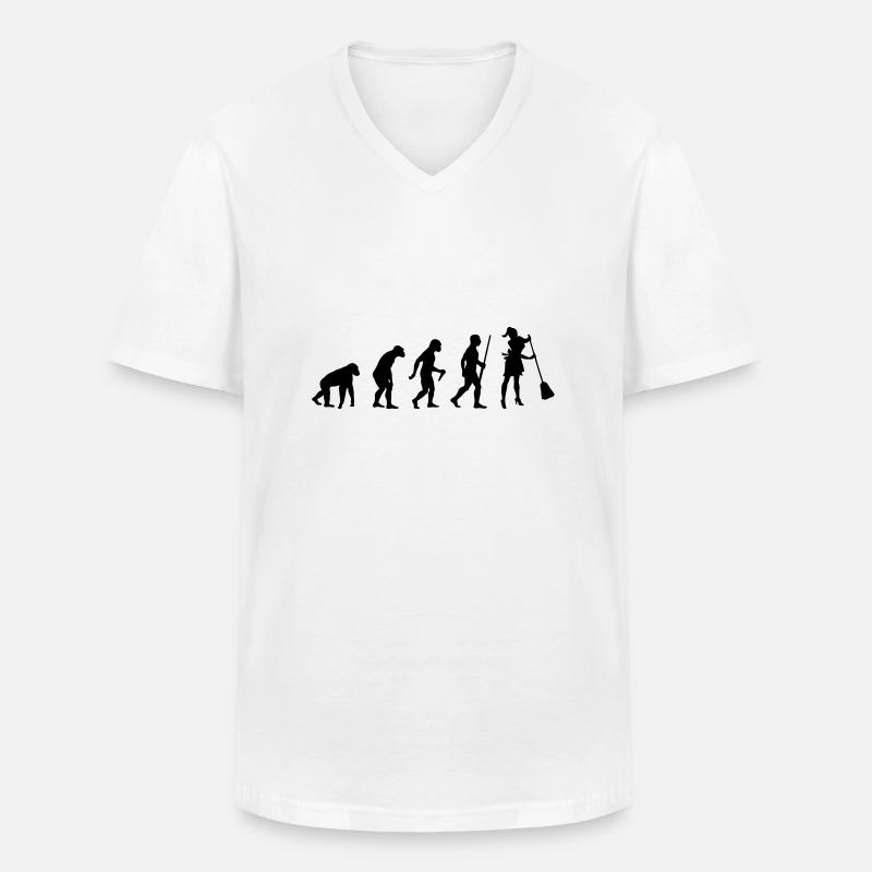 Cleaner Evolution - Männer-T-Shirt mit V-Ausschnitt - Weiß