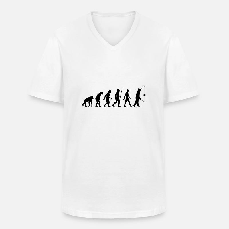 Evolution Diabolo - Männer-T-Shirt mit V-Ausschnitt - Weiß