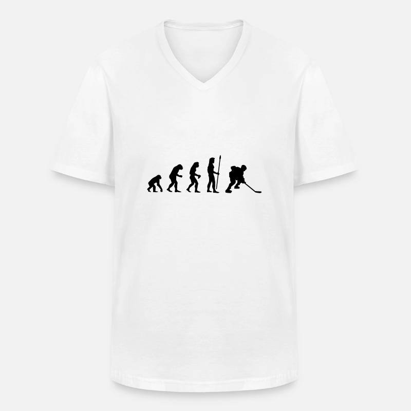 evolution_icehockey1 - Männer-T-Shirt mit V-Ausschnitt - Weiß