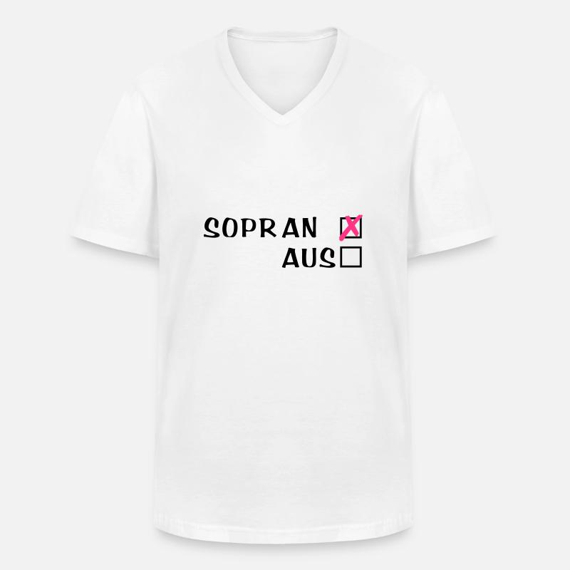 Sopr an oder aus - Männer-T-Shirt mit V-Ausschnitt - Weiß