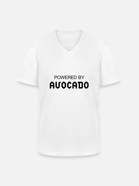 Powered By Avocado - Men's V-Neck T-Shirt - white