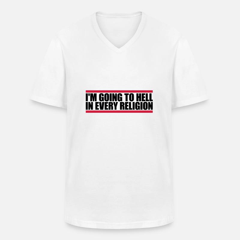 im going to hell - Männer-T-Shirt mit V-Ausschnitt - Weiß