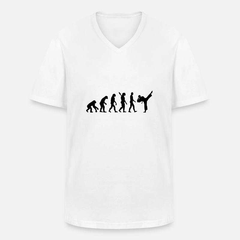 Evolution Karate - Men's V-Neck T-Shirt - white