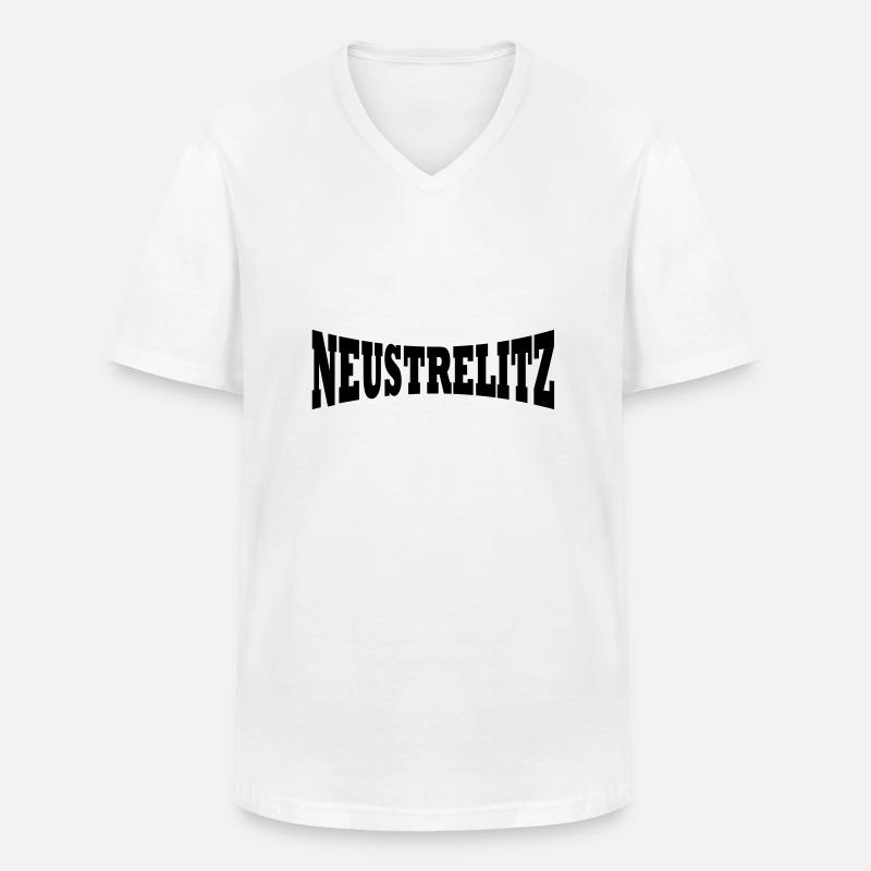 Neustrelitz Schiftzug - Männer-T-Shirt mit V-Ausschnitt - Weiß