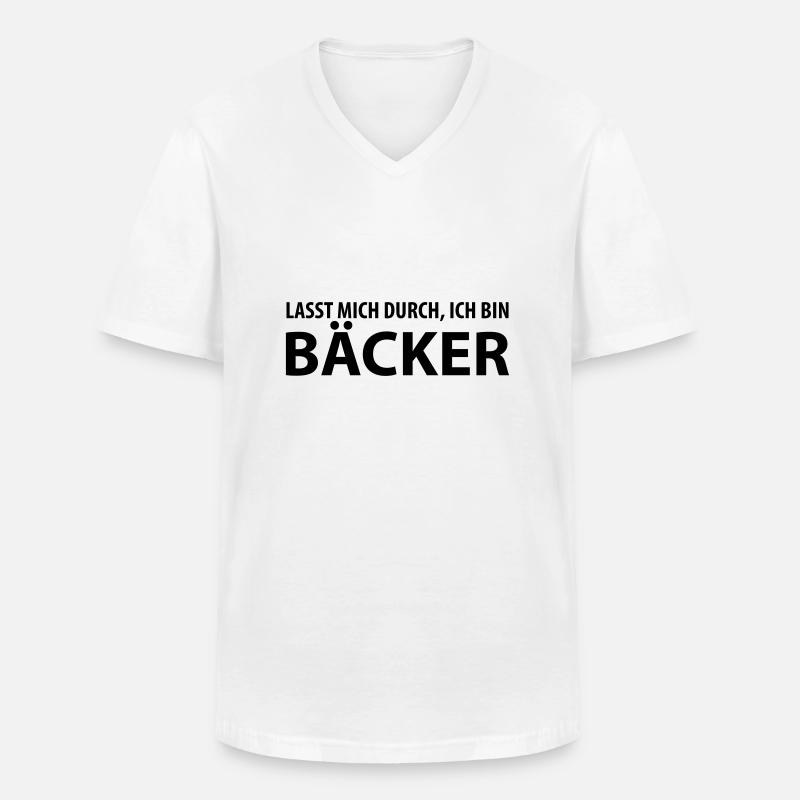 bäcker - Männer-T-Shirt mit V-Ausschnitt - Weiß