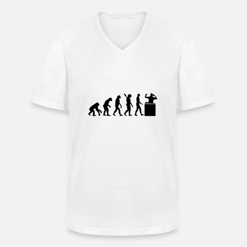 Evolution DJ - Men's V-Neck T-Shirt - white