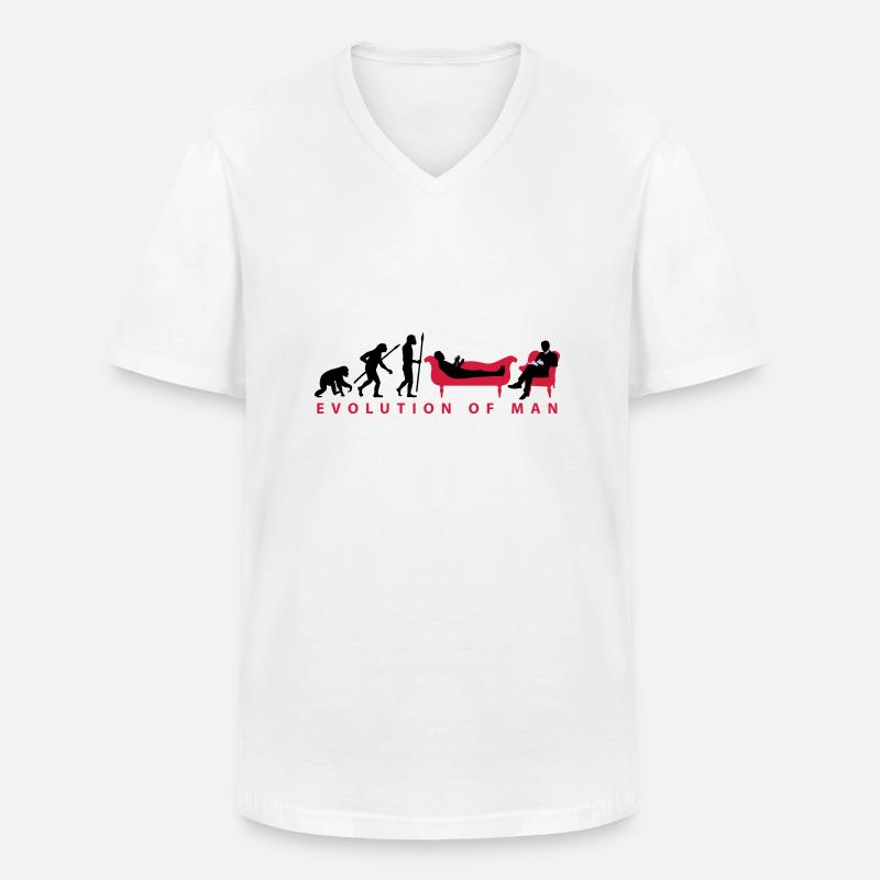 evolution_therapeut_psychologe_11_2016_c - Männer-T-Shirt mit V-Ausschnitt - Weiß