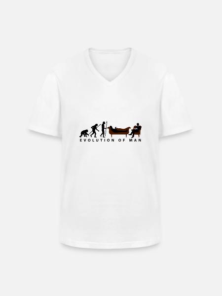 evolution_therapeut_psychologe_11_2016_a - Männer-T-Shirt mit V-Ausschnitt - Weiß