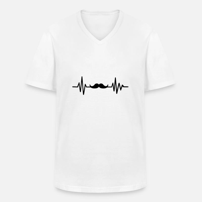 Schnurrbart - Männer-T-Shirt mit V-Ausschnitt - Weiß