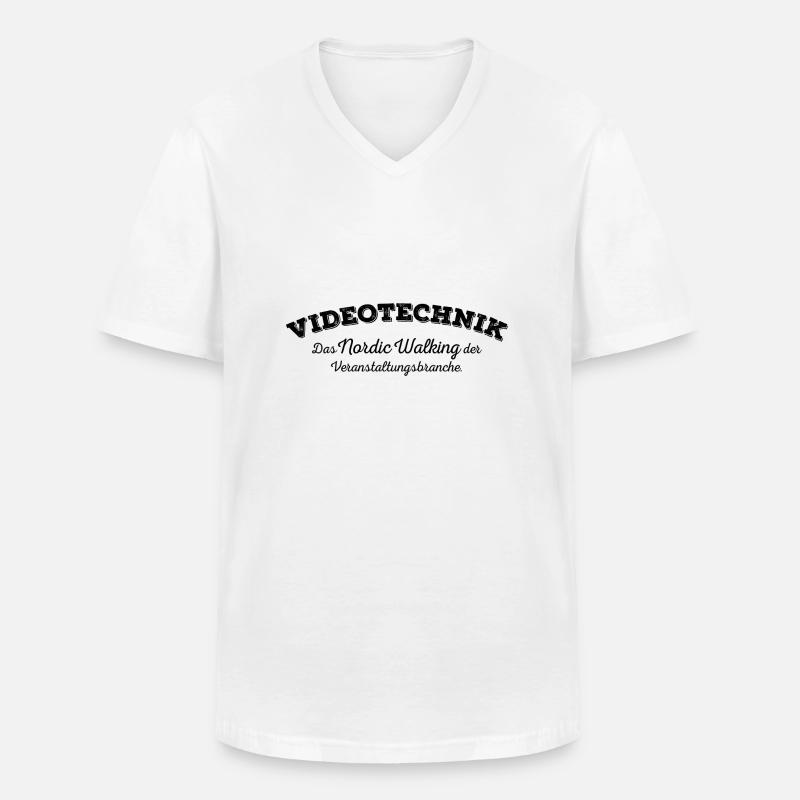 Videotechnik - schwarz - Männer-T-Shirt mit V-Ausschnitt - Weiß