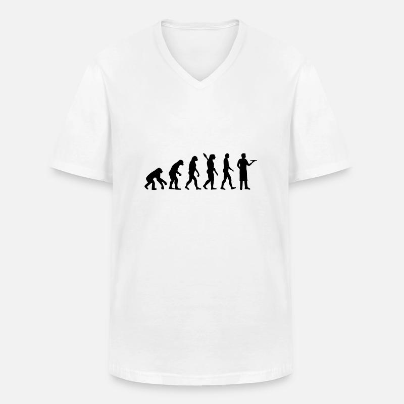 Evolution Garçon - T-shirt col V Homme - blanc