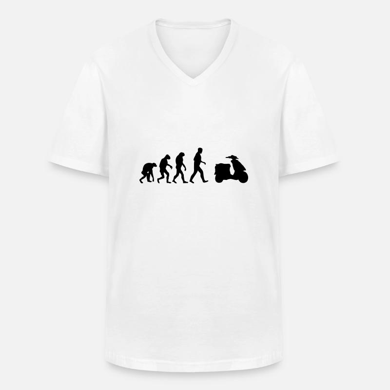 roller evolution - Männer-T-Shirt mit V-Ausschnitt - Weiß