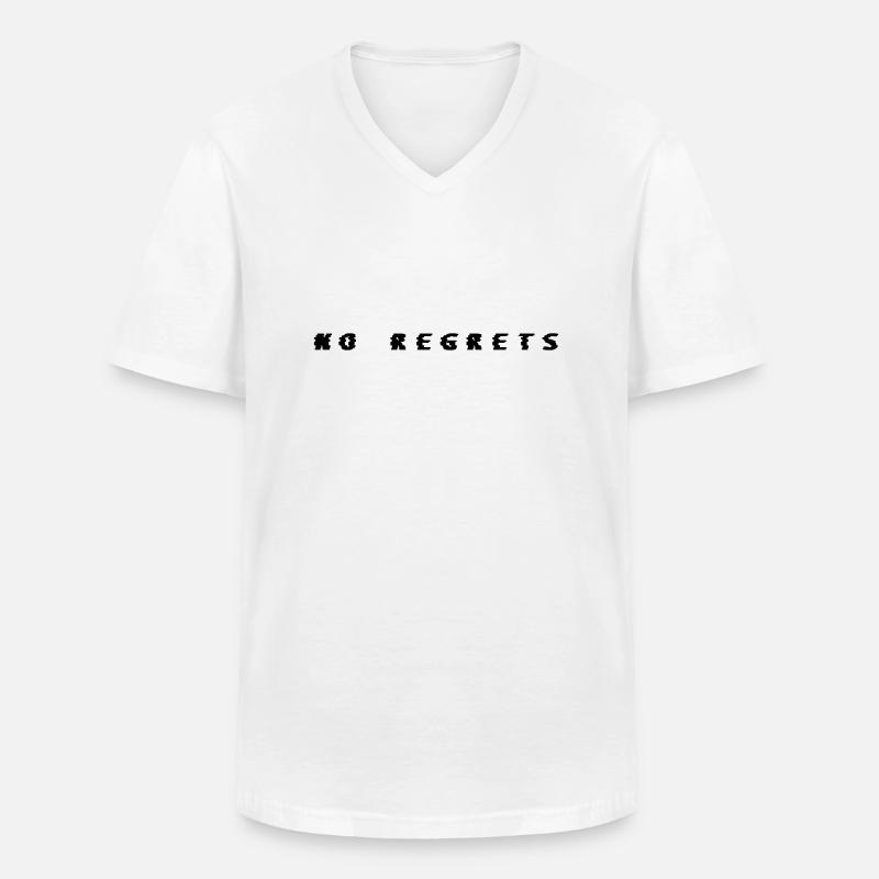 Pas de regret Glitch - T-shirt col V Homme - blanc