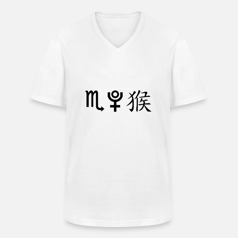 skorpion pluto affe - Männer-T-Shirt mit V-Ausschnitt - Weiß