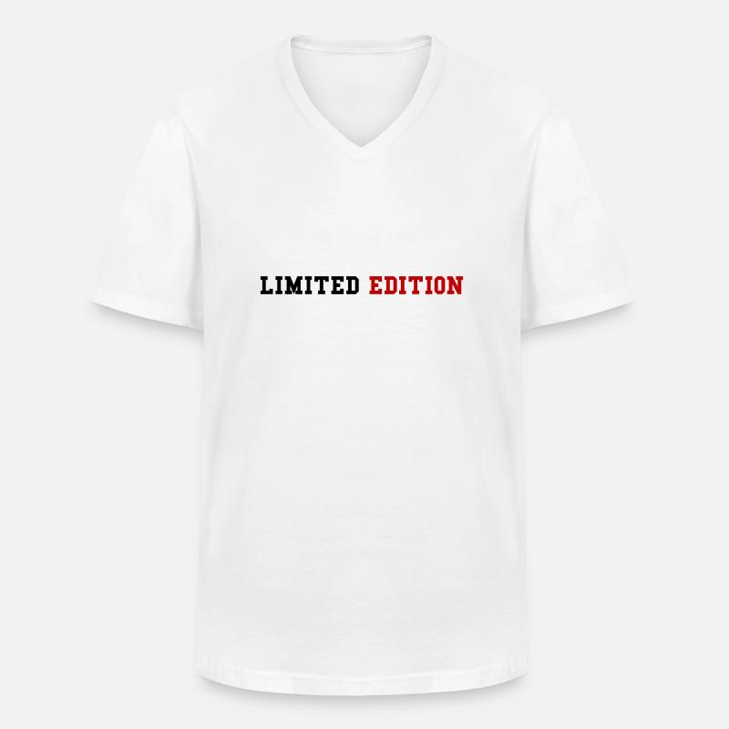 Limited Edition - Männer-T-Shirt mit V-Ausschnitt - Weiß