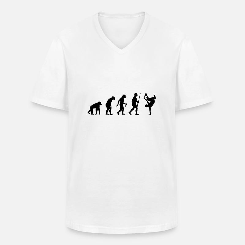 Breakdance Evolution - Männer-T-Shirt mit V-Ausschnitt - Weiß