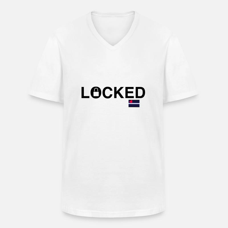 gesperrt1 - Männer-T-Shirt mit V-Ausschnitt - Weiß