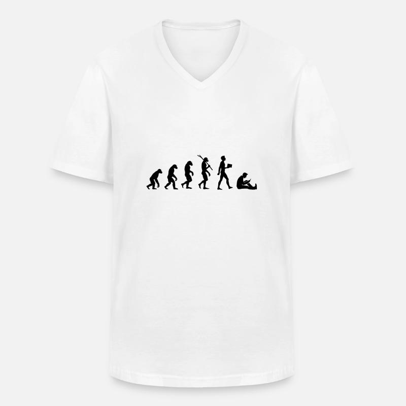 Digital Age Evolution 2024 - Männer-T-Shirt mit V-Ausschnitt - Weiß