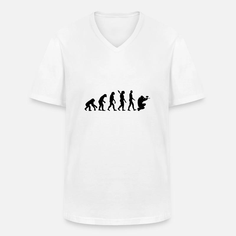 Paintball evolution - Men's V-Neck T-Shirt - white