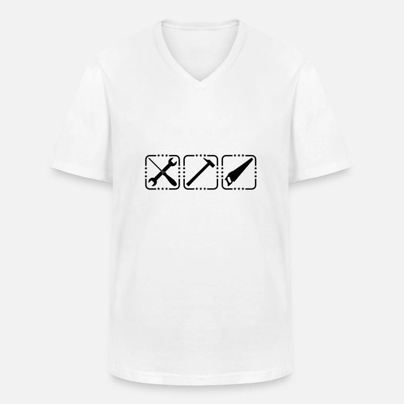 Craftsman Tools Logo Design - Männer-T-Shirt mit V-Ausschnitt - Weiß