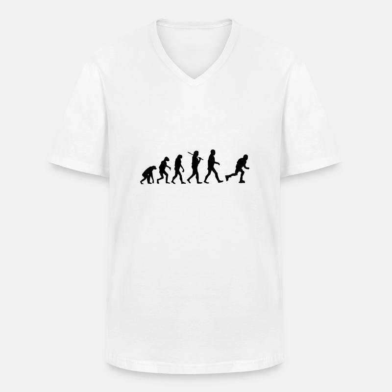 Evolution Rollschuhe - Männer-T-Shirt mit V-Ausschnitt - Weiß