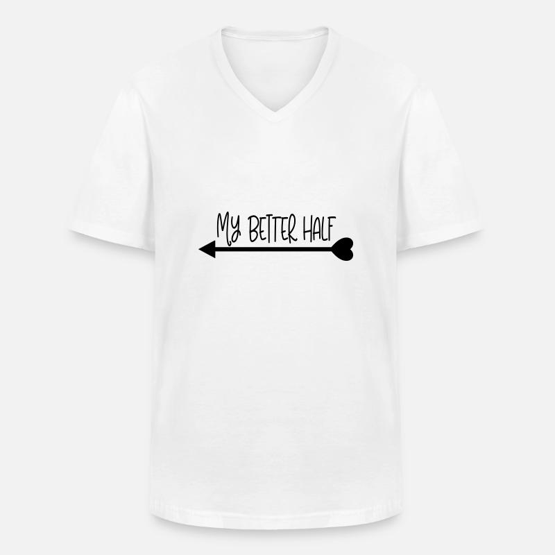 my_better_half_left - Männer-T-Shirt mit V-Ausschnitt - Weiß