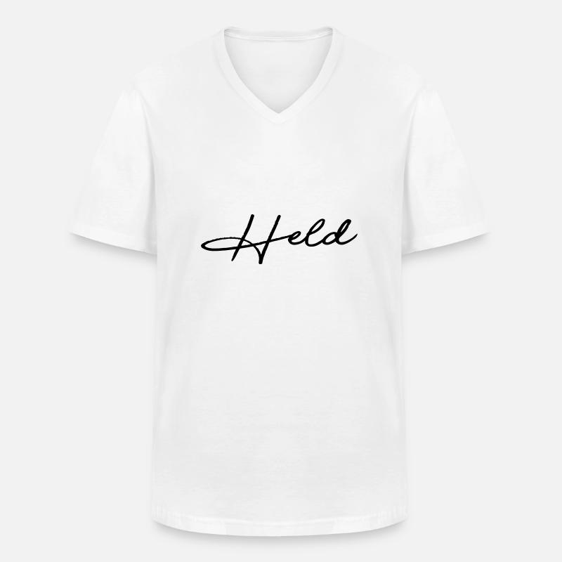 Held - als dankeschön - Männer-T-Shirt mit V-Ausschnitt - Weiß