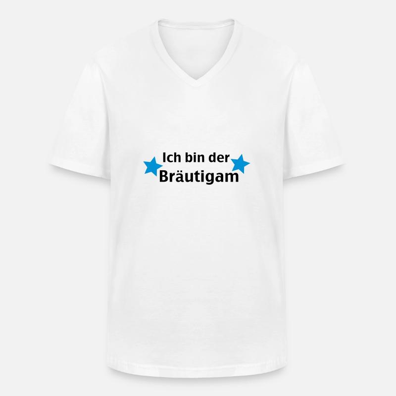 ich bin der bräutigam - Männer-T-Shirt mit V-Ausschnitt - Weiß