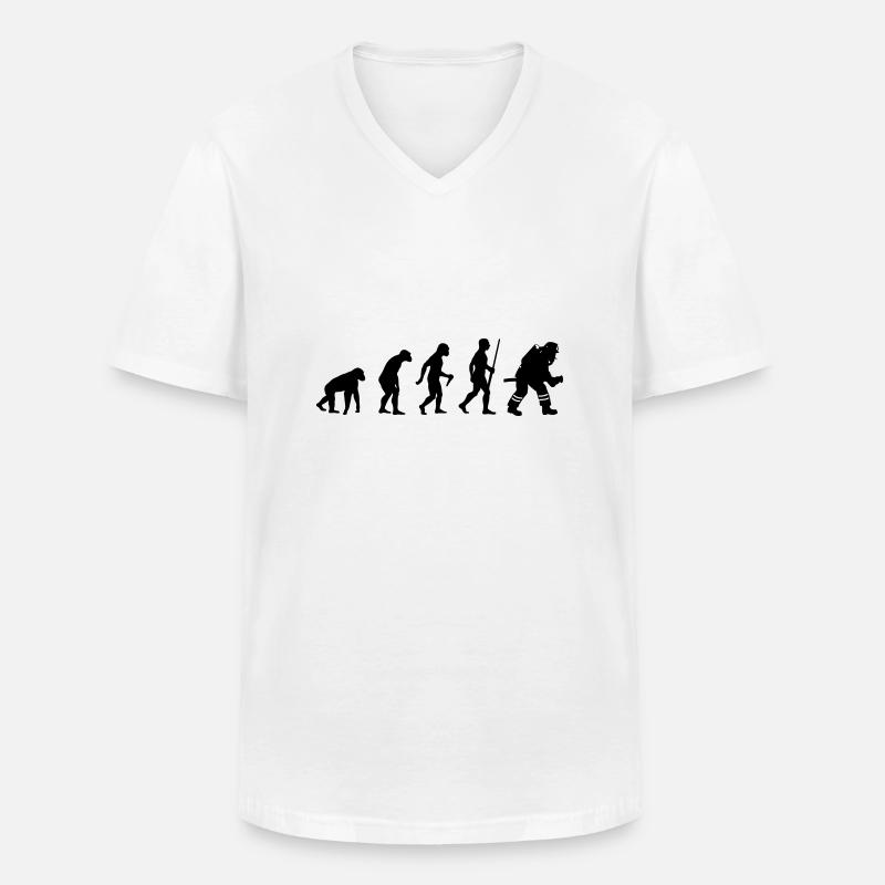 Firefighter evolution - T-shirt col V Homme - blanc