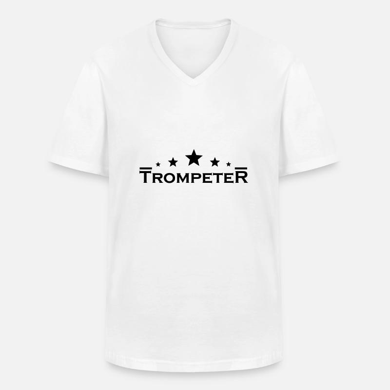 Trompeter - Männer-T-Shirt mit V-Ausschnitt - Weiß