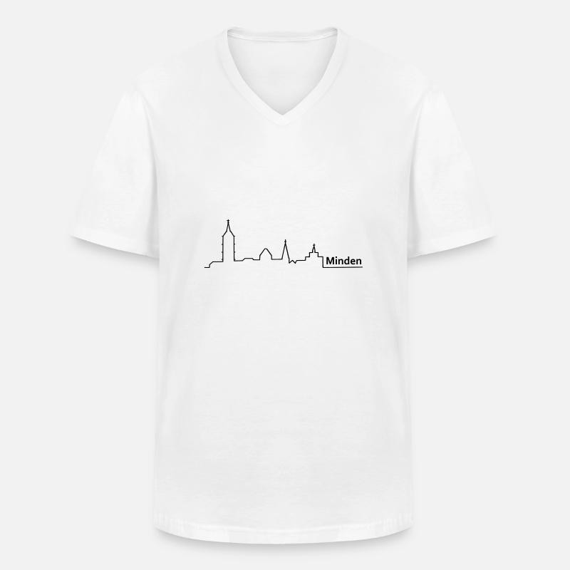 minden skyline - Männer-T-Shirt mit V-Ausschnitt - Weiß