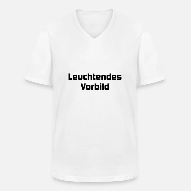 Leuchtendes Vorbild (zweizeilig) - Männer-T-Shirt mit V-Ausschnitt - Weiß