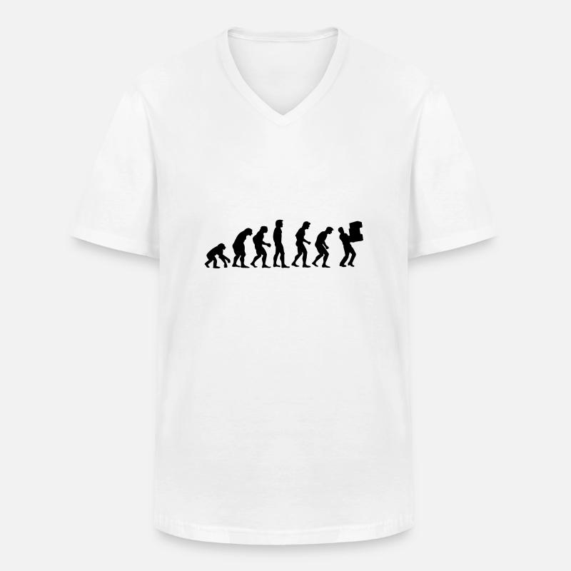parcel delivery evolution - Men's V-Neck T-Shirt - white