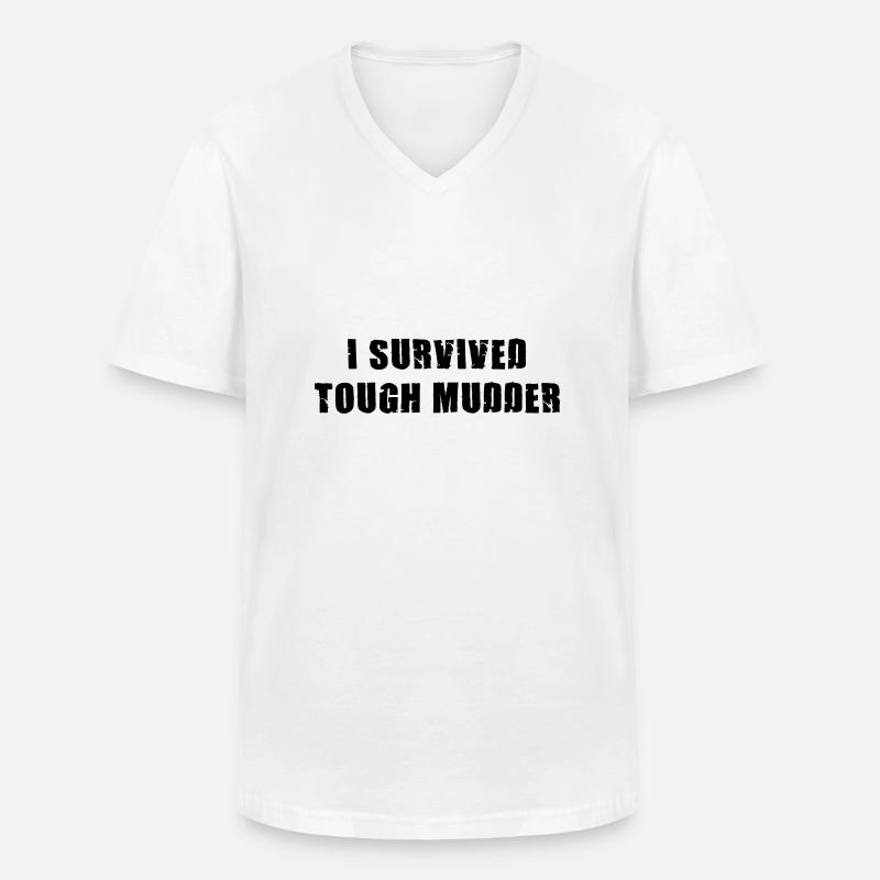 I survived Tough Mudder - Männer-T-Shirt mit V-Ausschnitt - Weiß