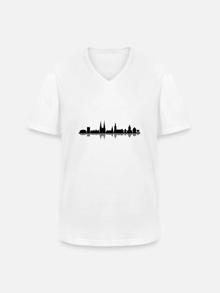 Skyline - Soest - Männer-T-Shirt mit V-Ausschnitt - Weiß