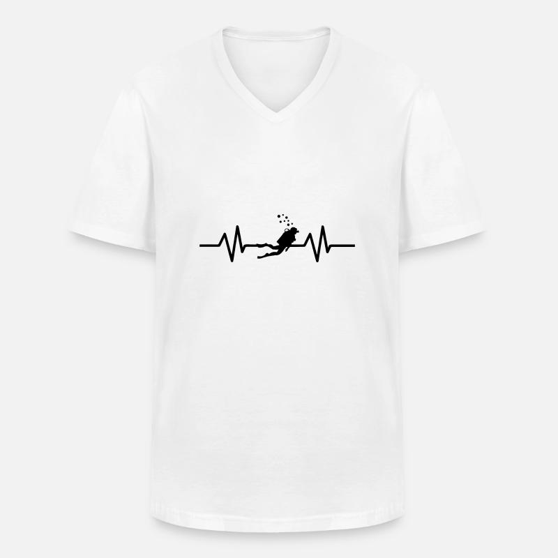 Diving Dive tauchen - Männer-T-Shirt mit V-Ausschnitt - Weiß