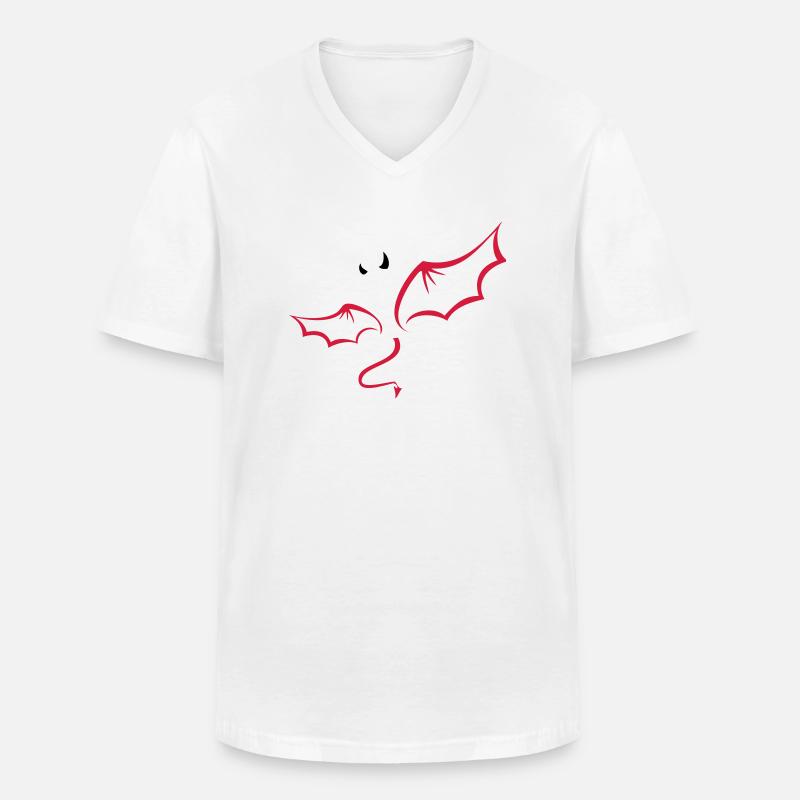 Teufel - Männer-T-Shirt mit V-Ausschnitt - Weiß