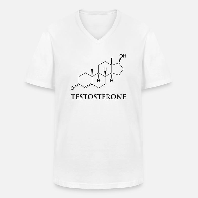 Testosteron - Männer-T-Shirt mit V-Ausschnitt - Weiß