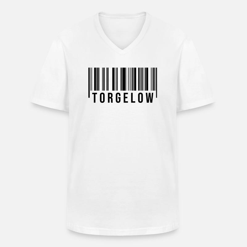 Torgelow Strichcode - Männer-T-Shirt mit V-Ausschnitt - Weiß