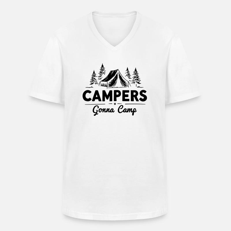 Camper werden campen - Männer-T-Shirt mit V-Ausschnitt - Weiß