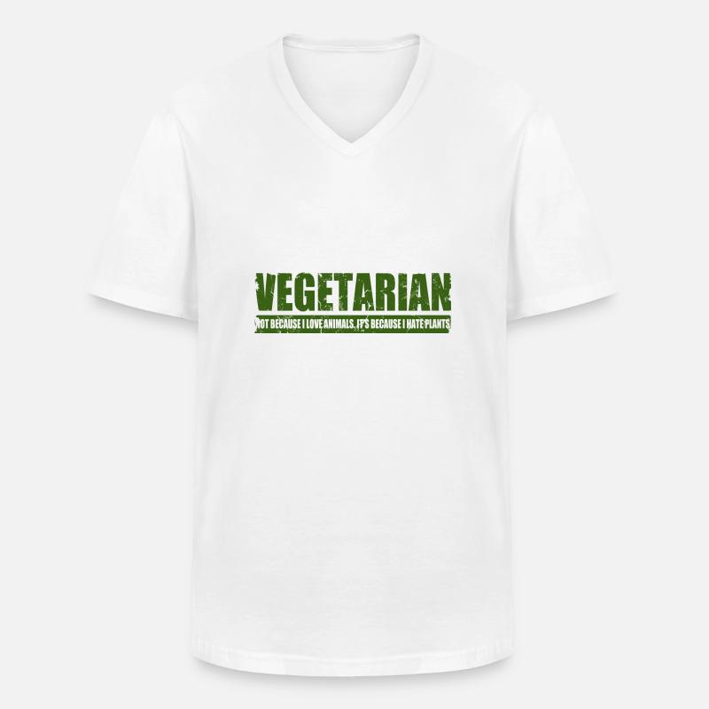 Vegetarian - Männer-T-Shirt mit V-Ausschnitt - Weiß