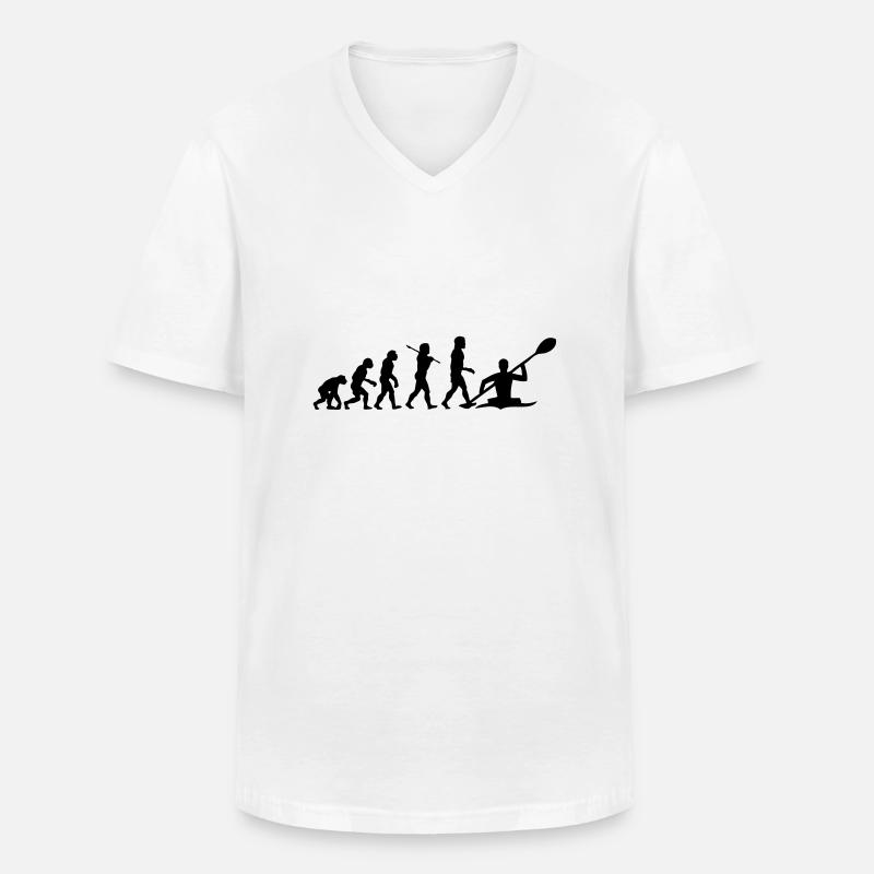 Kayaking - Kayak Evolution - Männer-T-Shirt mit V-Ausschnitt - Weiß