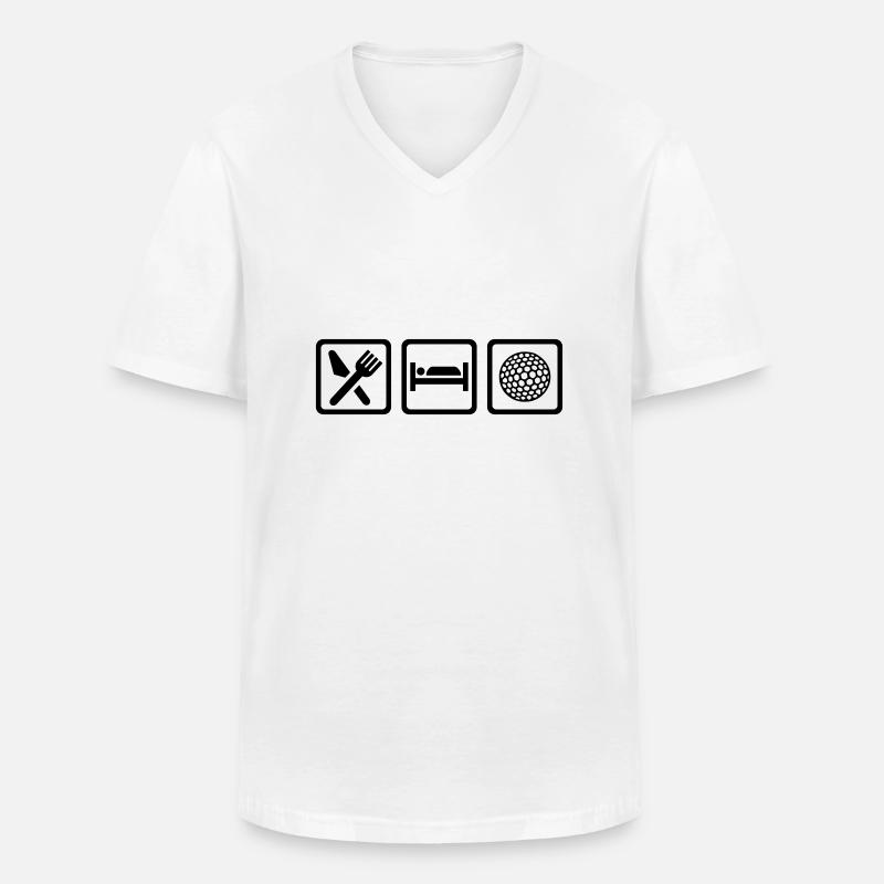 Golf - Männer-T-Shirt mit V-Ausschnitt - Weiß