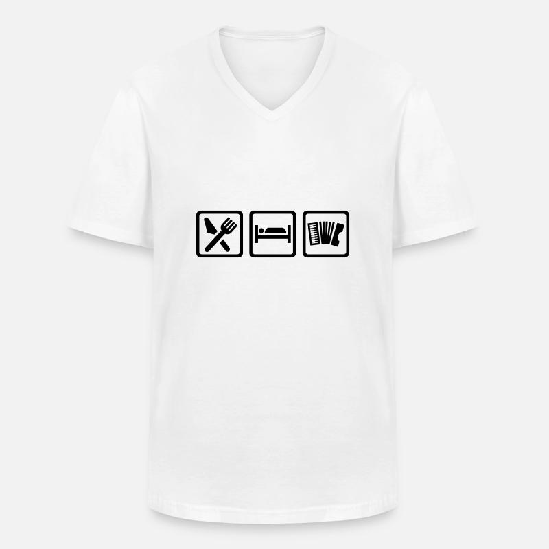Akkordeon - Männer-T-Shirt mit V-Ausschnitt - Weiß