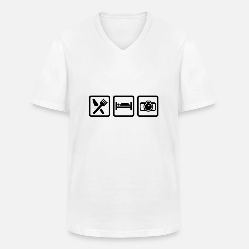 Fotograf - Männer-T-Shirt mit V-Ausschnitt - Weiß