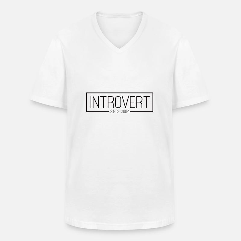 Introvert since 2004 black - Männer-T-Shirt mit V-Ausschnitt - Weiß