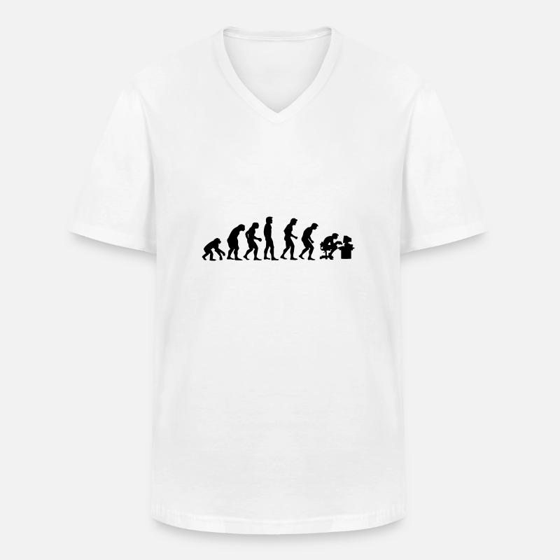 evolution - Men's V-Neck T-Shirt - white